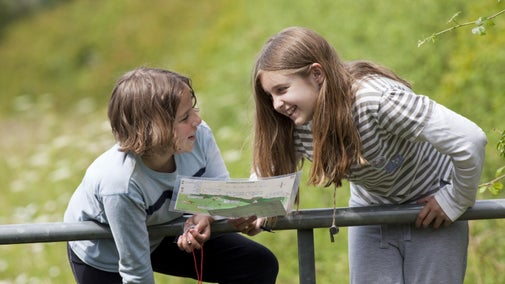 Children playing at Golden Cap, Devon